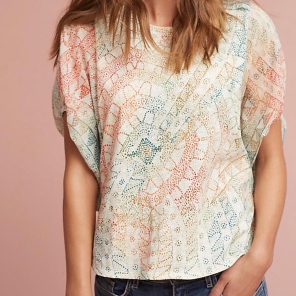 Anthropologie Akemi + Kin soft mosaic top, batwing
